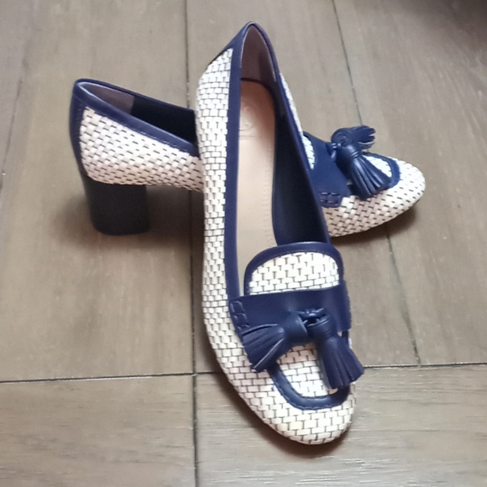 Tory Burch Weaved heels.